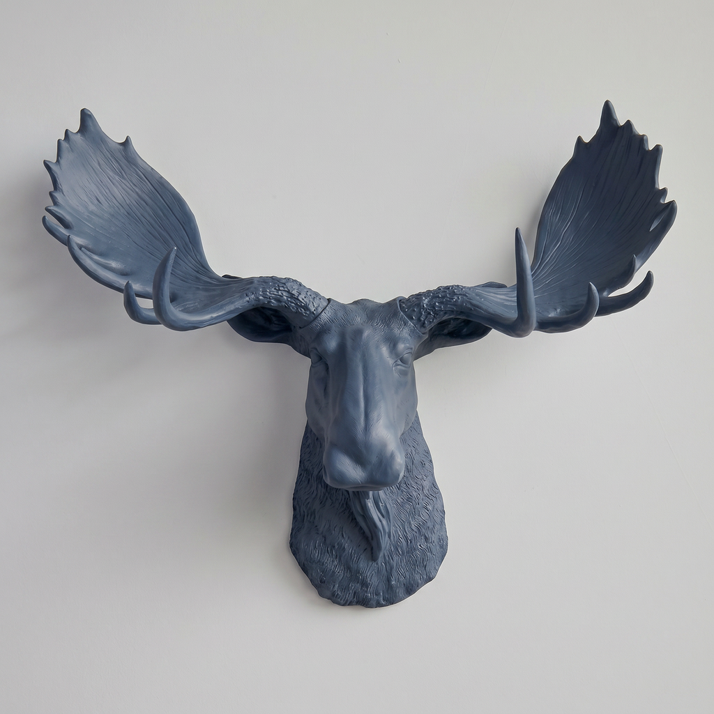 Sculpted Faux Moose Head Wall Decor