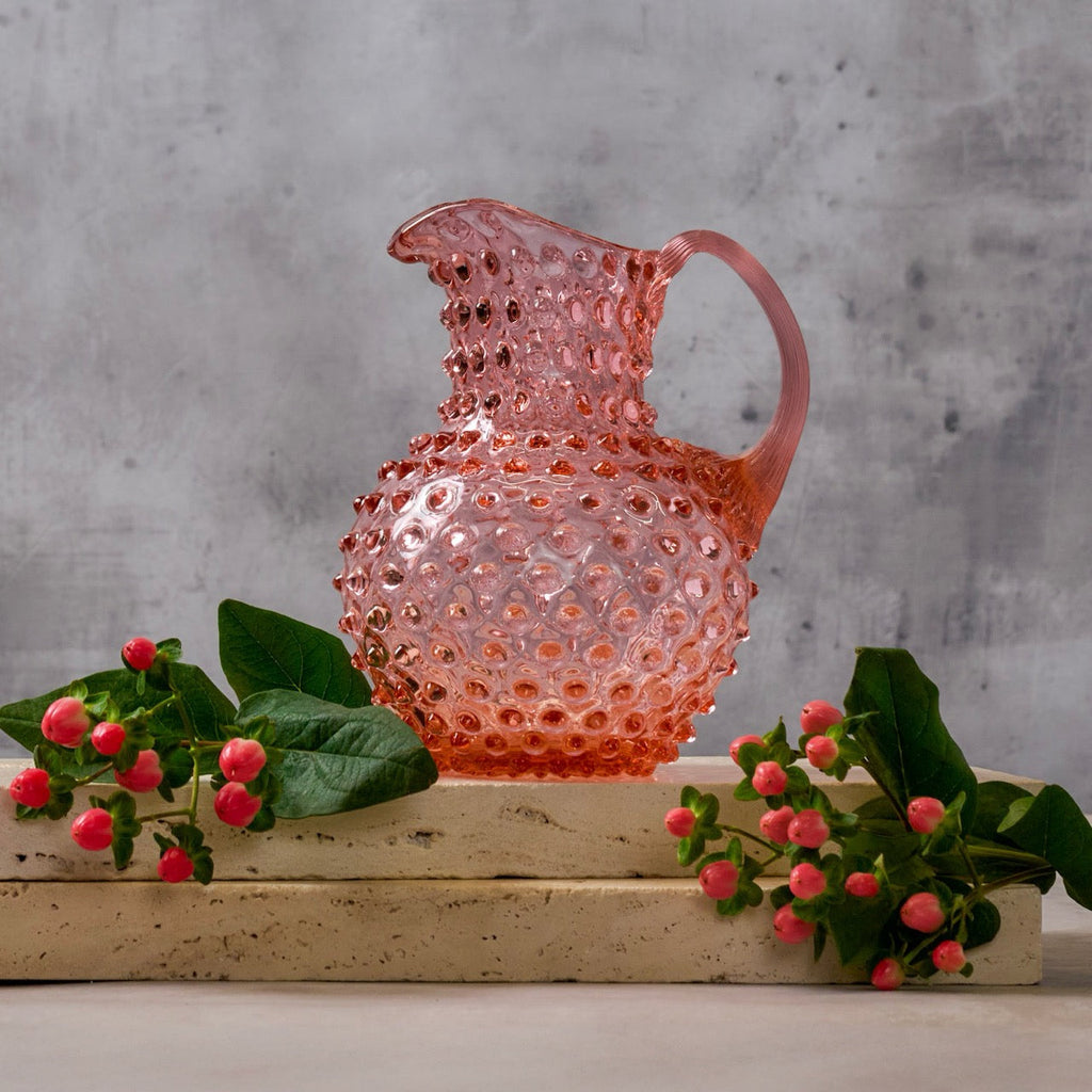 Hobnail Glass Creamer Jug in Rose Bronze – 1 Liter