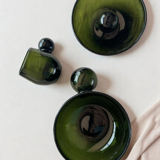 Tezon Forest Green Recycled Glass Bowl