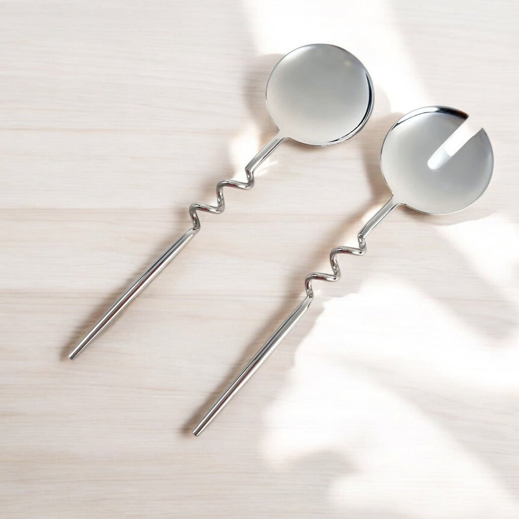 Elisa Brushed Brass Serving Set – Set of 2