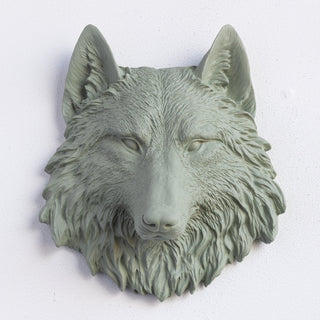 Sculpted Mini Faux Wolf Head Wall Decor
