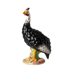 Hand-Painted Italian Guinea Hen Sculptures – Decorative Ceramic Farmhouse Accents