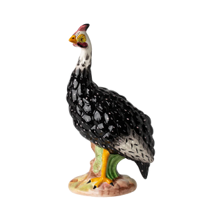 Hand-Painted Italian Guinea Hen Sculptures – Decorative Ceramic Farmhouse Accents