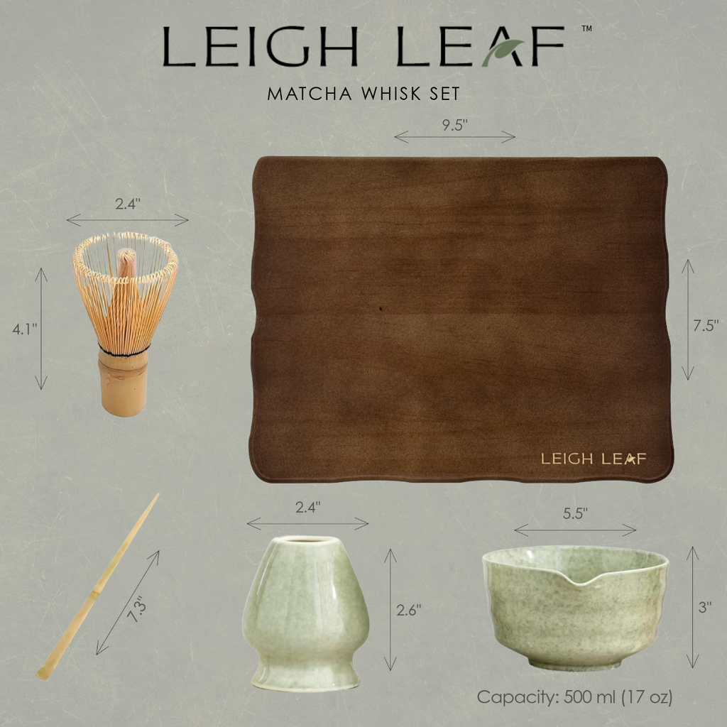 5-Piece Matcha Whisk Set | Bamboo Tea Ritual Kit with Display Board