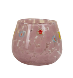Torcello Millefiori & Stripes Votive – Decorative Italian Style Glass Candle Holder