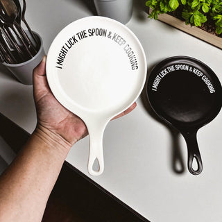 Funny Taste-Tester Spoon Rest with Wooden Spoon – Porcelain Kitchen Spoon Holder