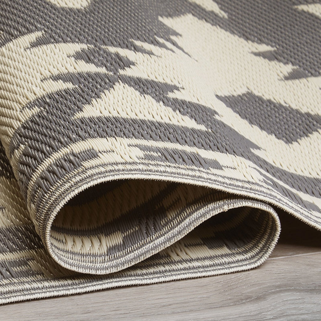 Miramar Gray Southwestern Reversible Outdoor Patio Rug