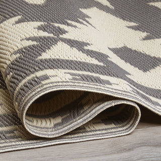 Miramar Gray Southwestern Reversible Outdoor Patio Rug