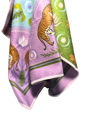 Moon Tiger Double-Sided Art Tea Towel