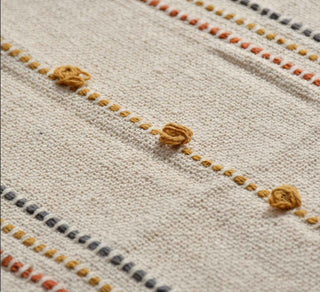 Hand Woven Cream Throw Blanket with Tassels – Boho Cotton Decor