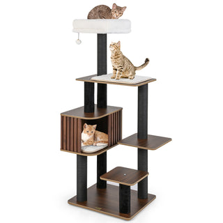 59.5-Inch 6-Level Cat Tree with Cushioned Top Perch and Condo