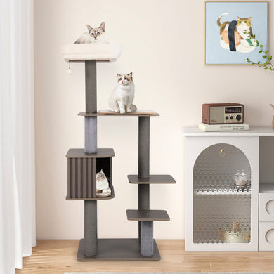 59.5-Inch 6-Level Cat Tree with Cushioned Top Perch and Condo