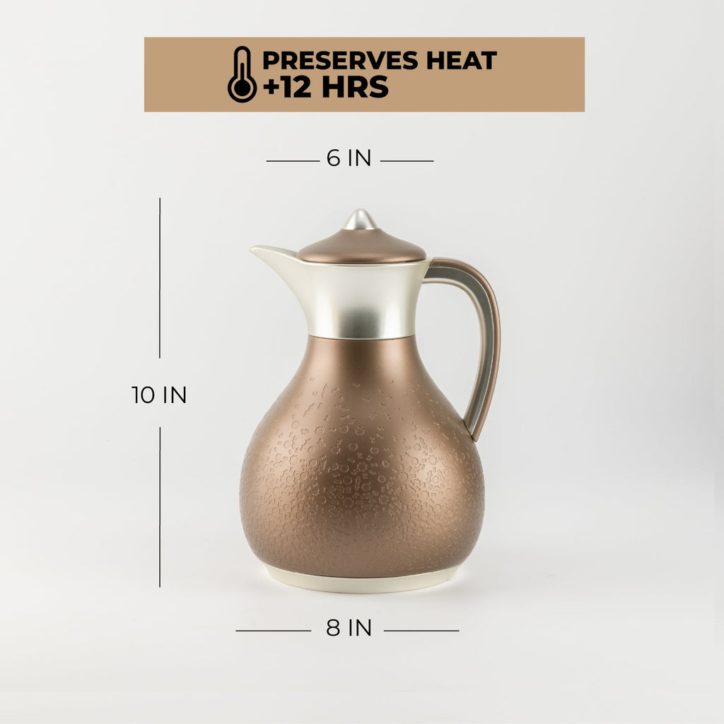 Nourhan - Vacuum Flask/Thermos - Bronze & Silver