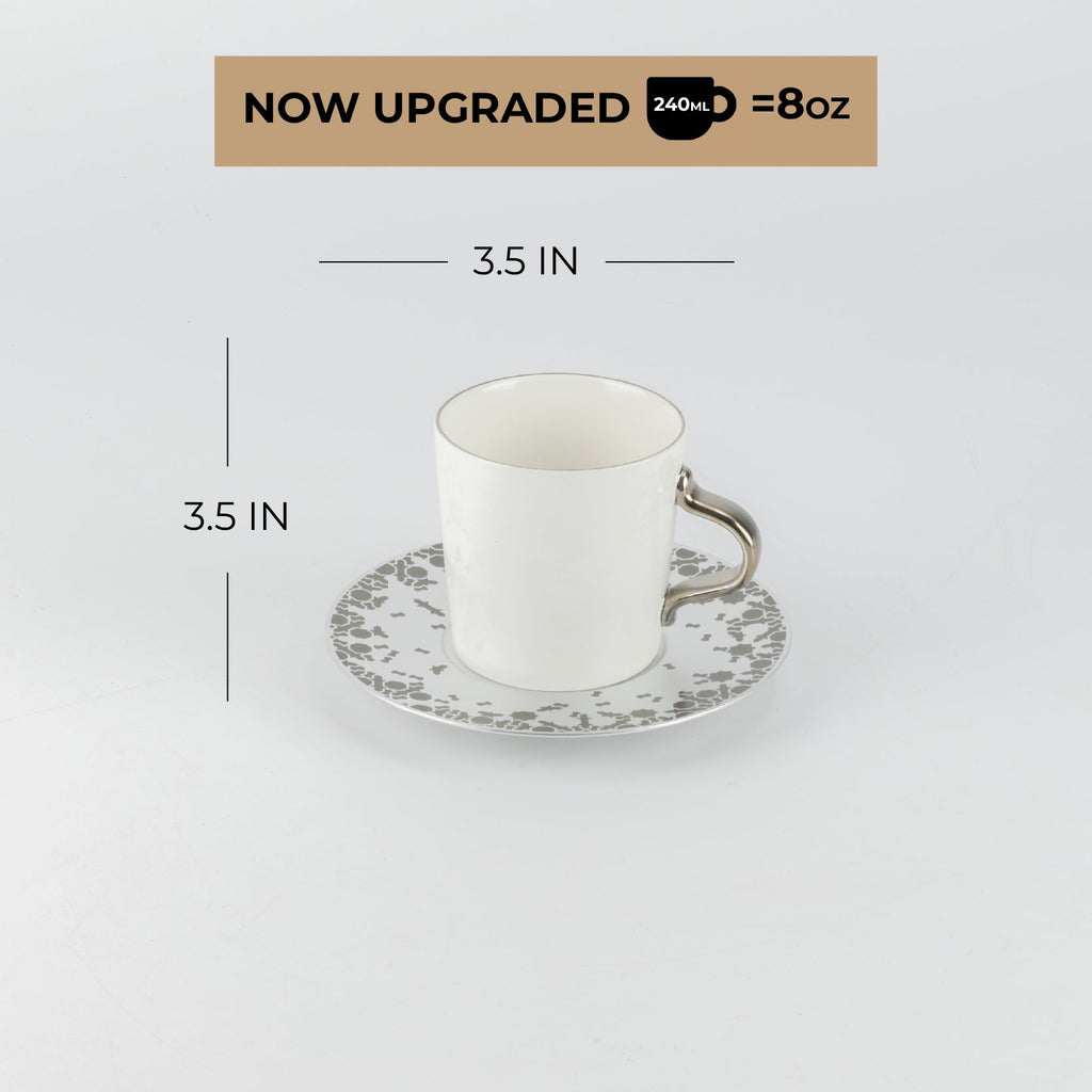 Nourhan - Cappuccino Set (12-Pc) - Silver
