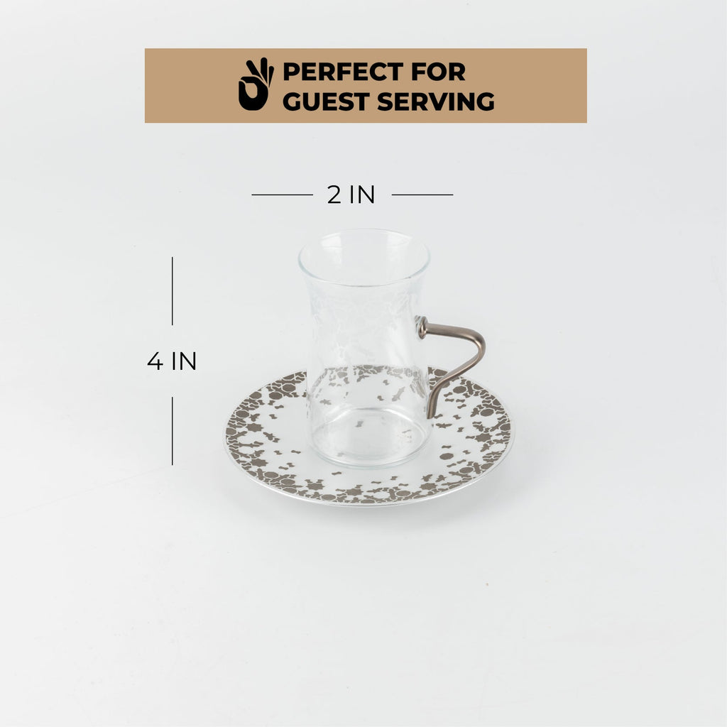 Nourhan - Tea Set (19-Pc) - Bronze & Silver