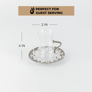 Nourhan - Tea Set (19-Pc) - Bronze & Silver