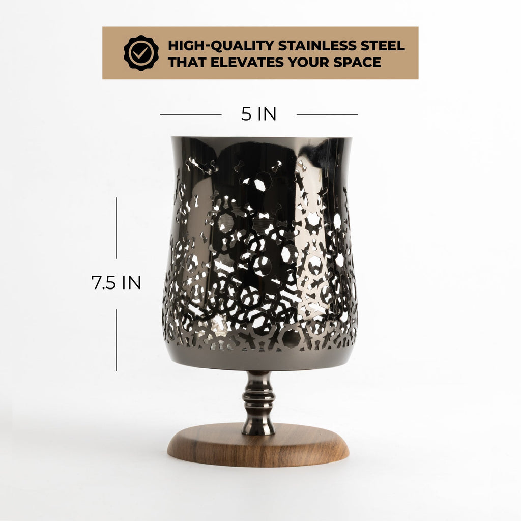 Nourhan - Large Candle Holder - Black Walnut