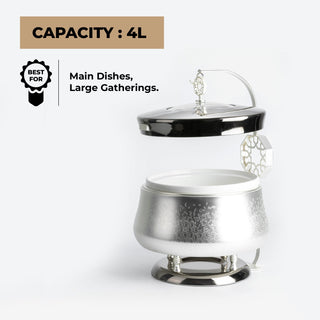 Nourhan - 4 Liters Chafer - Silver