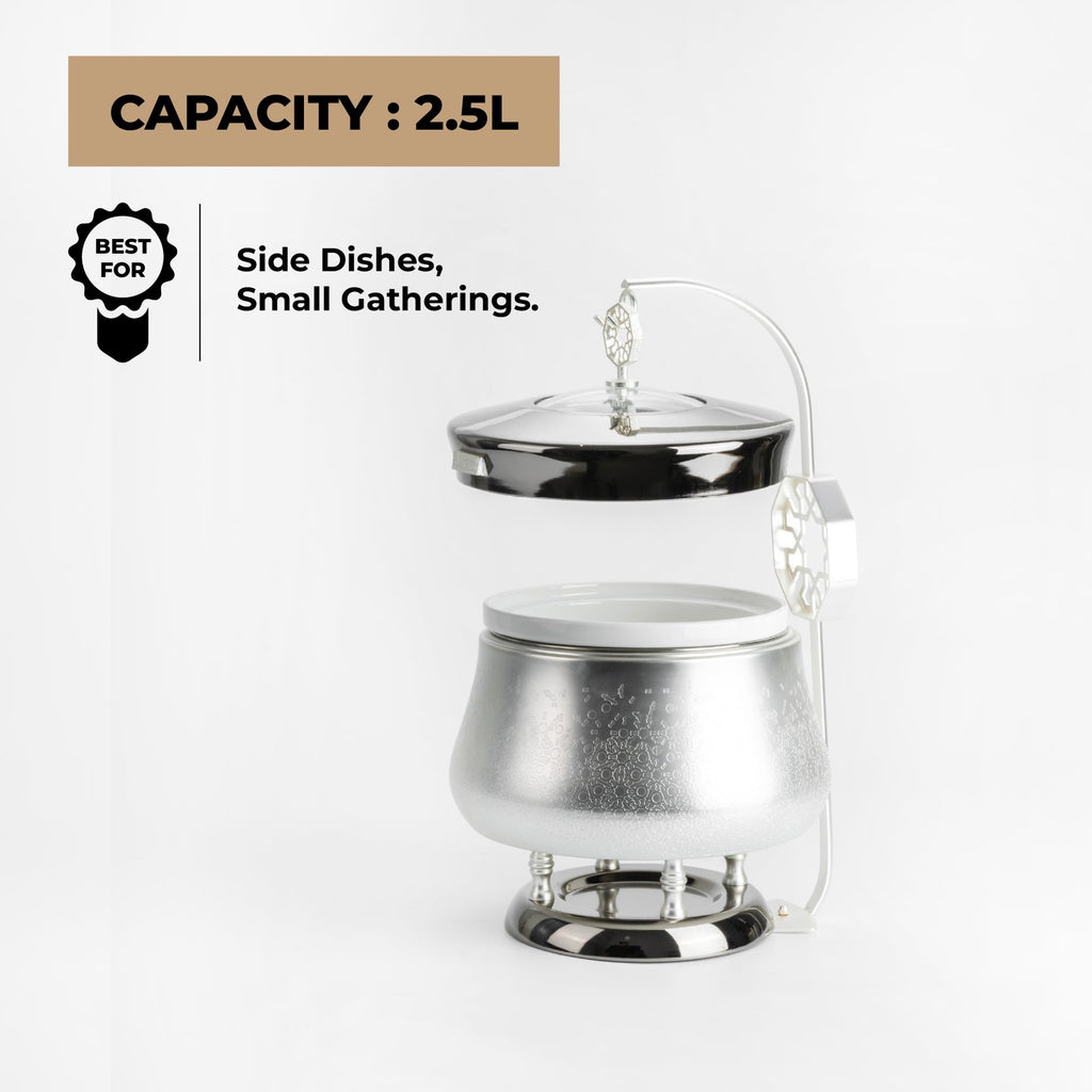 Nourhan - 2.5 Liters Chafer - Silver
