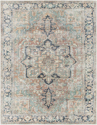 Green Nisa Tumble Dry Washable Rug – Easy Care Soft Area Carpet