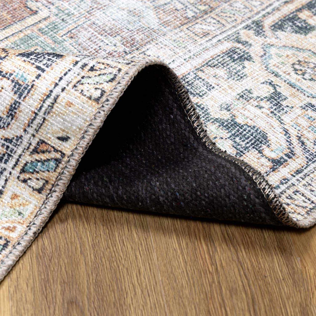 Green Nisa Tumble Dry Washable Rug – Easy Care Soft Area Carpet