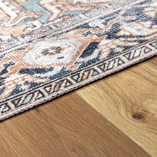 Green Nisa Tumble Dry Washable Rug – Easy Care Soft Area Carpet