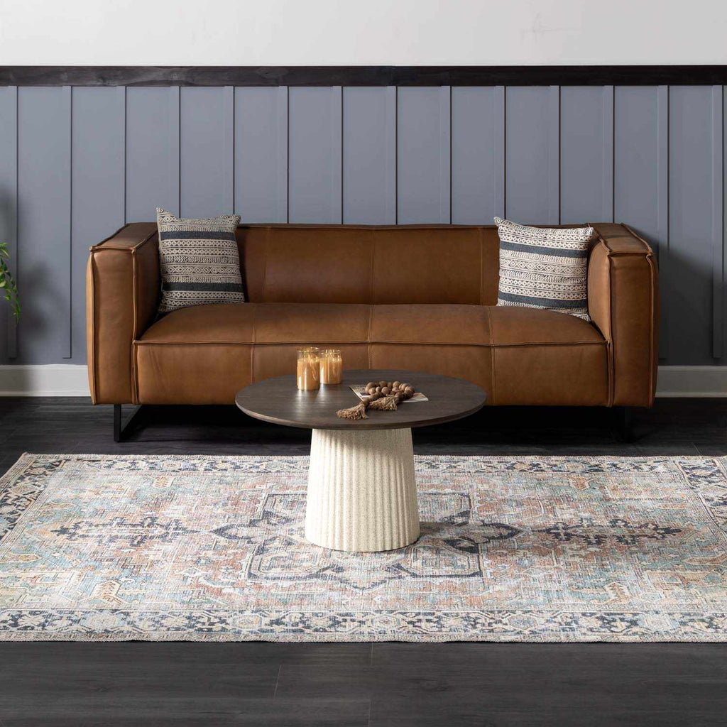 Green Nisa Tumble Dry Washable Rug – Easy Care Soft Area Carpet