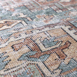 Green Nisa Tumble Dry Washable Rug – Easy Care Soft Area Carpet