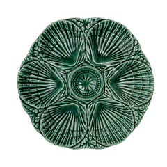 NOLA Oyster Plate Green – Hand-Painted Portuguese Majolica Style Earthenware Plate
