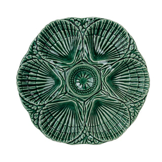 NOLA Oyster Plate Green – Hand-Painted Portuguese Majolica Style Earthenware Plate