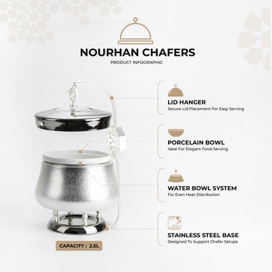 Nourhan - 2.5 Liters Chafer - Silver