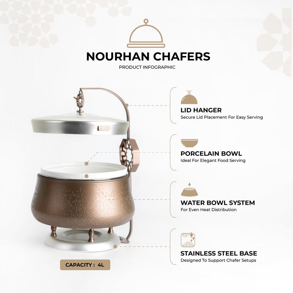 Nourhan - 4 Liters Chafer - Bronze & Silver
