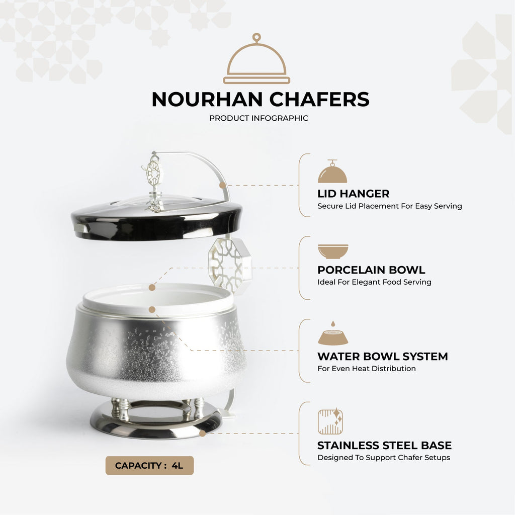 Nourhan - 4 Liters Chafer - Silver