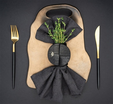 Leather Napkin Rings – Set of 4 in Vintage Black, Brown, or Cognac | Dutchdeluxes