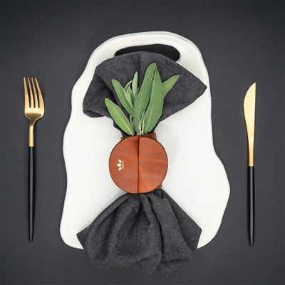 Leather Napkin Rings – Set of 4 in Vintage Black, Brown, or Cognac | Dutchdeluxes