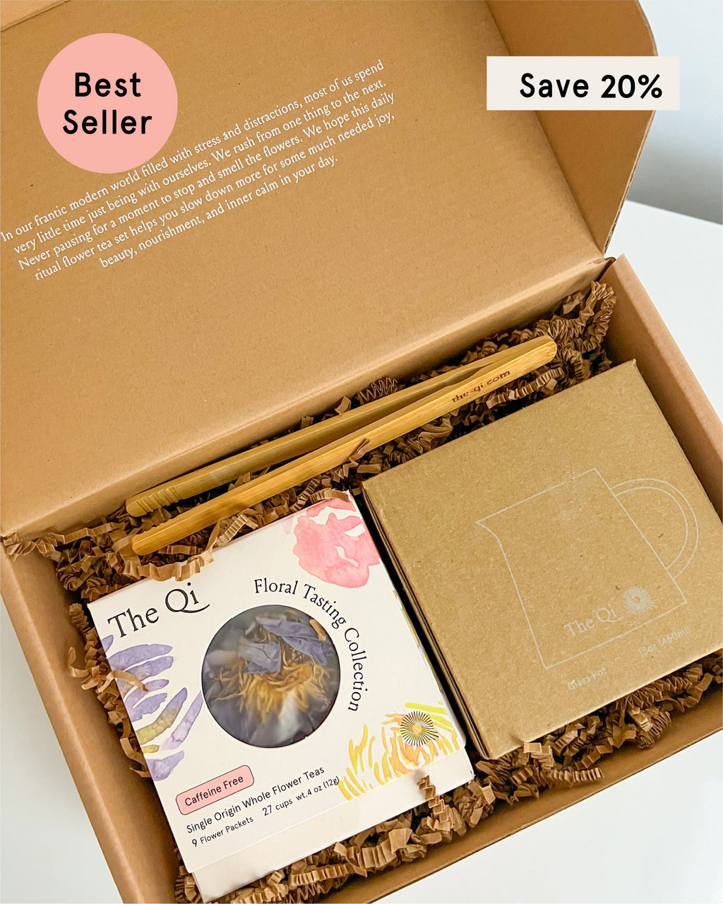 Daily Ritual Set – Flower Tea Wellness Ritual with Glass Pot