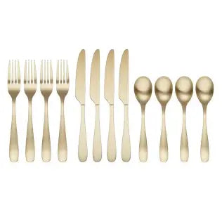 Cambridge Eliana Champagne 12 Piece Flatware Set, stainless steel