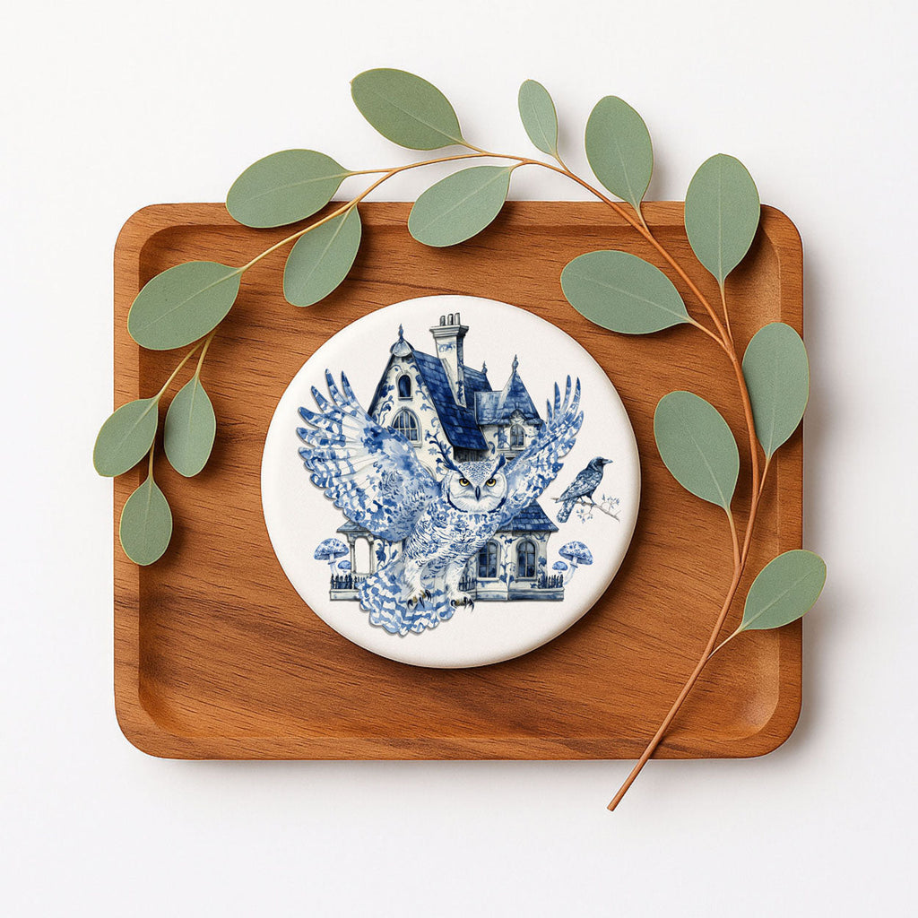 Blue & White Chinoiserie Halloween Coasters – Set of 8 Designs