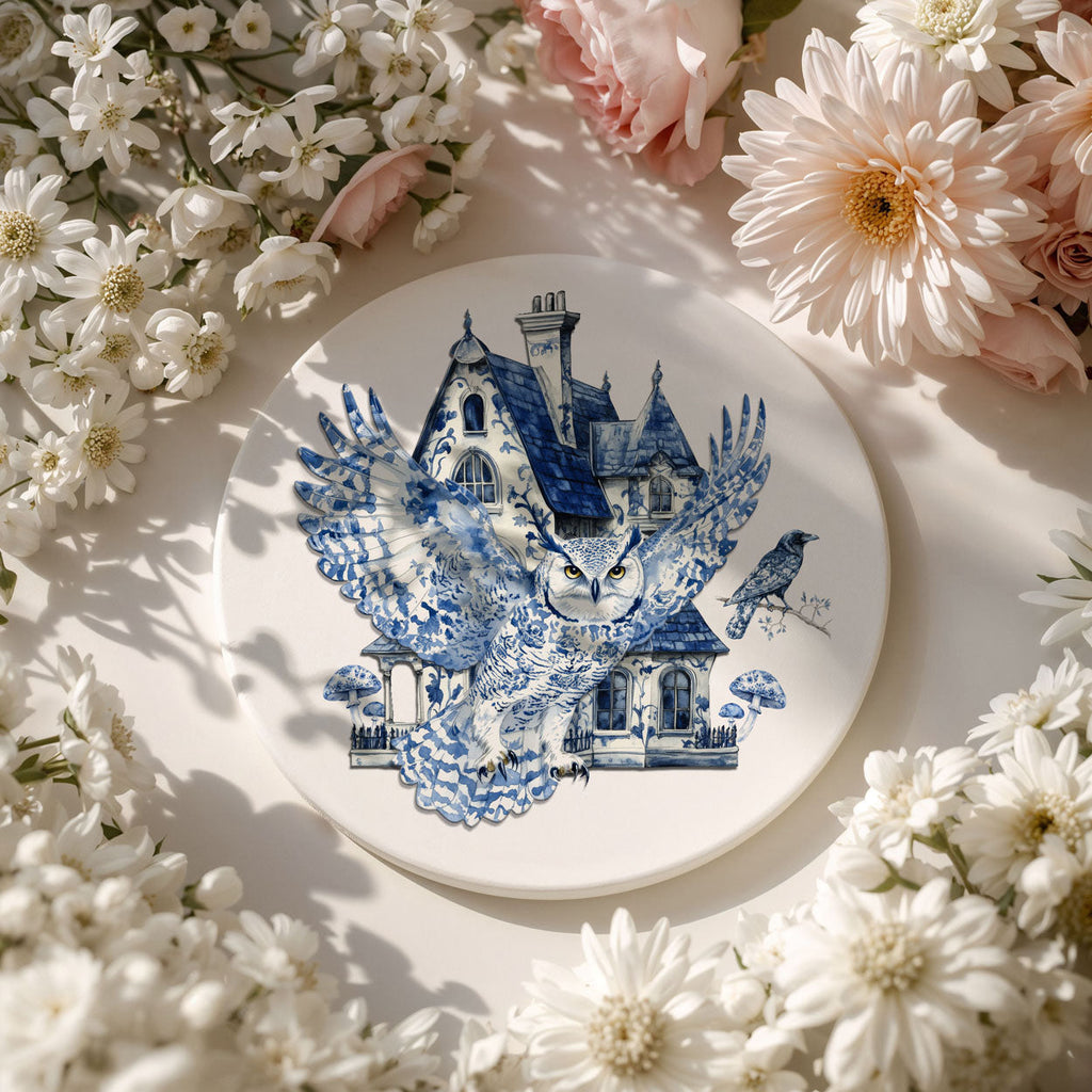 Blue & White Chinoiserie Halloween Coasters – Set of 8 Designs