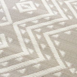 Ojai Beige Aztec Reversible Outdoor Patio Rug
