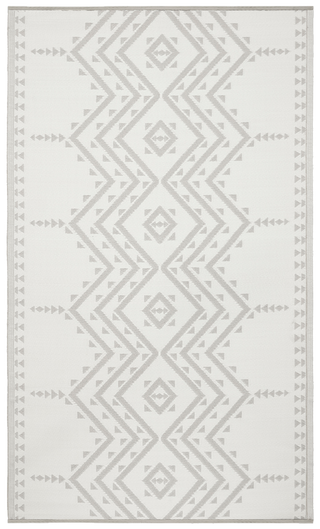 Ojai Beige Aztec Reversible Outdoor Patio Rug