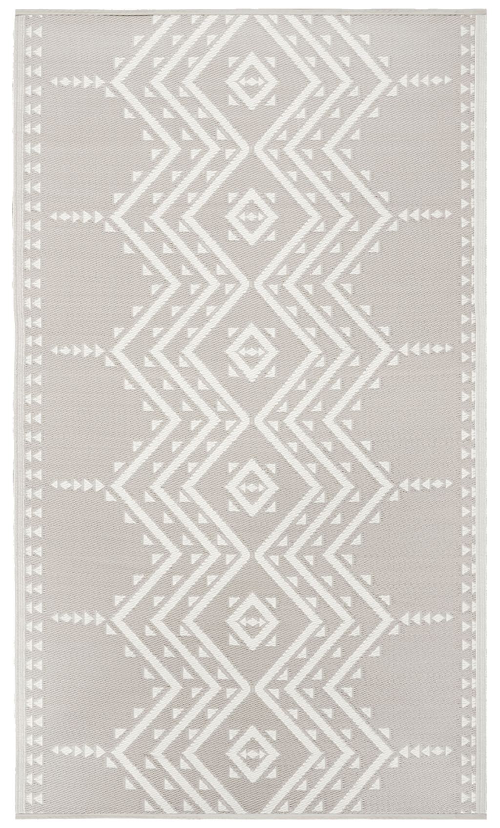 Ojai Beige Aztec Reversible Outdoor Patio Rug