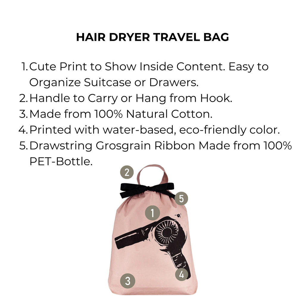 Hair Dryer Travel Bag – Pink/Blush