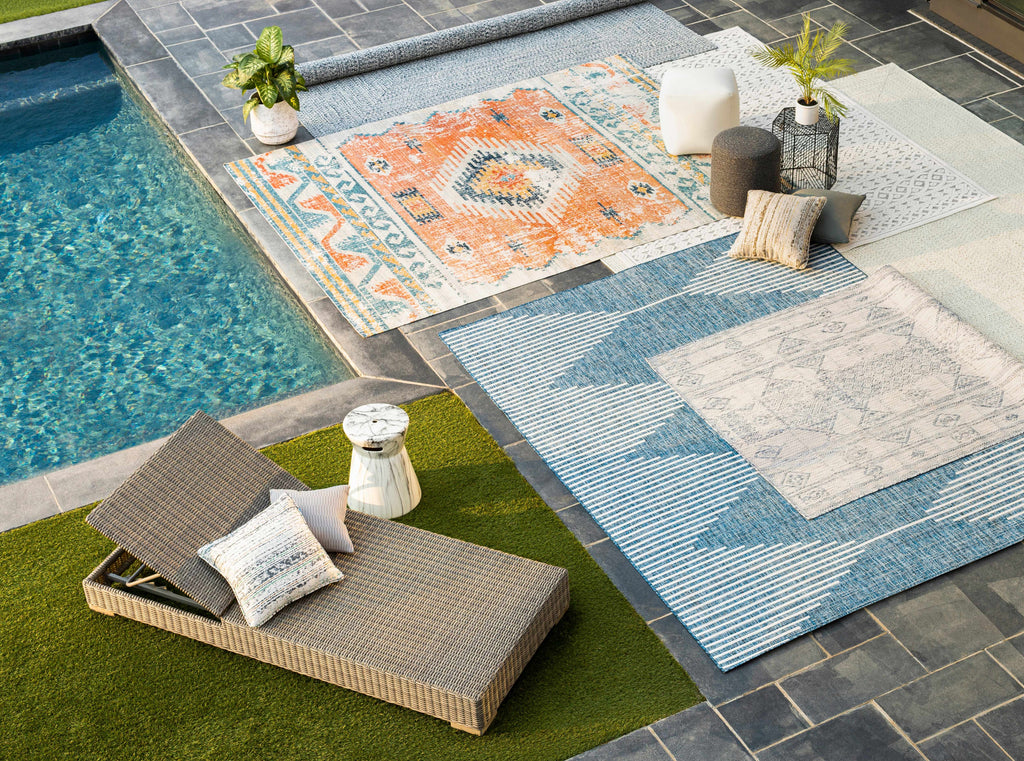 Stephan Navy Outdoor Rug – Durable Weather-Resistant Patio Carpet