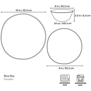 Lenox Blue Bay 24-Piece Dinnerware Set, porcelain (view 2)