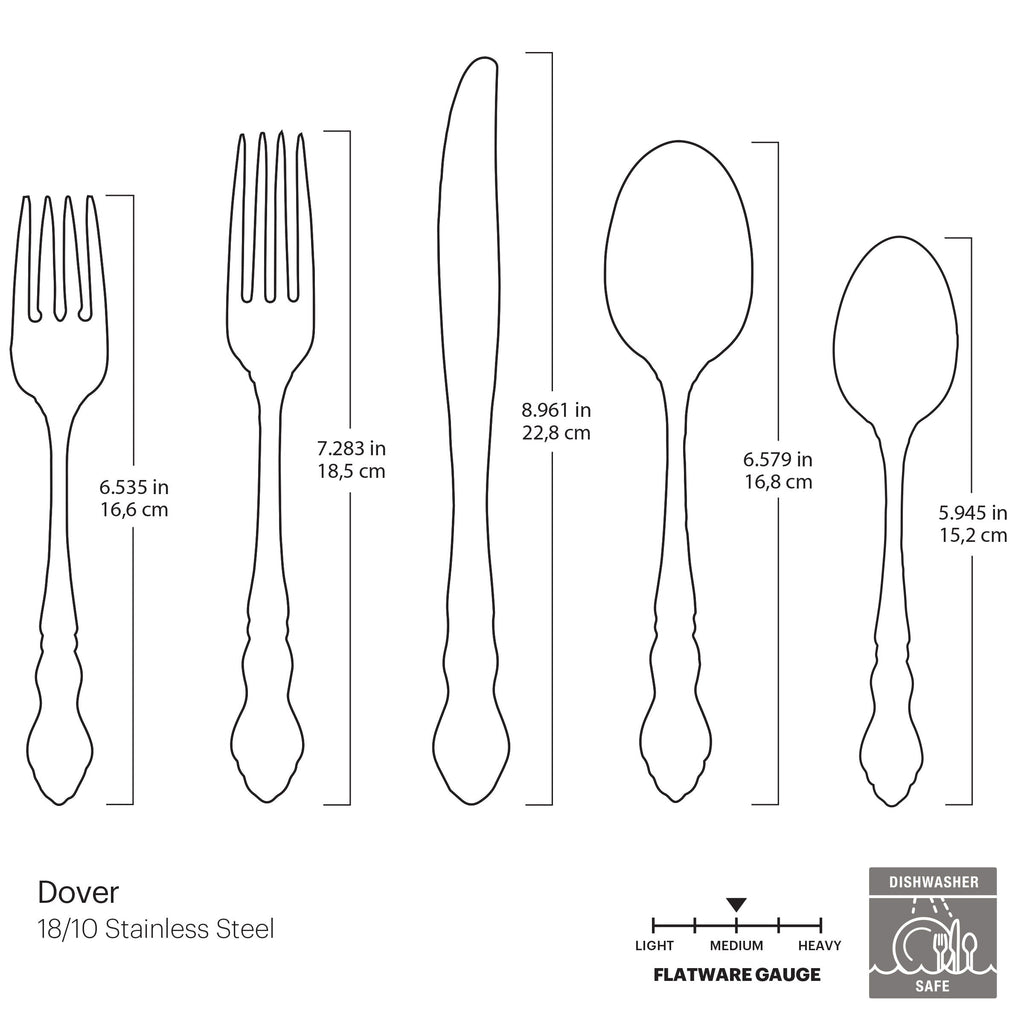 Oneida Dover 20-Piece Flatware Set, 18/10 stainless steel (view 5)