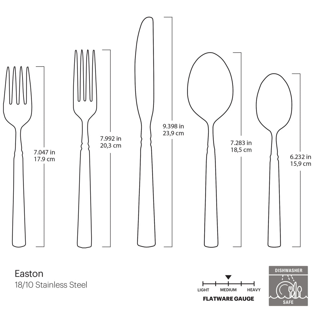 Oneida Easton 5-Piece Place Setting, 18/10 stainless steel (view 4)