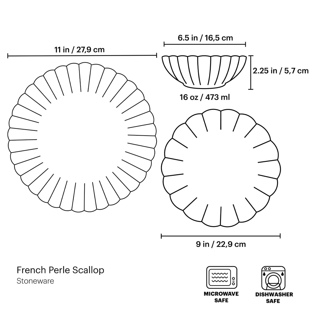 Lenox French Perle Scallop Ice Blue 12-Piece Dinnerware Set, stoneware (view 10)