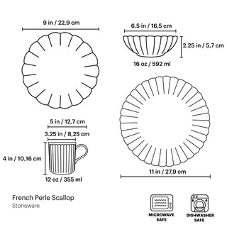 Lenox French Perle Scallop White 4-Piece Place Setting, stoneware (view 17)
