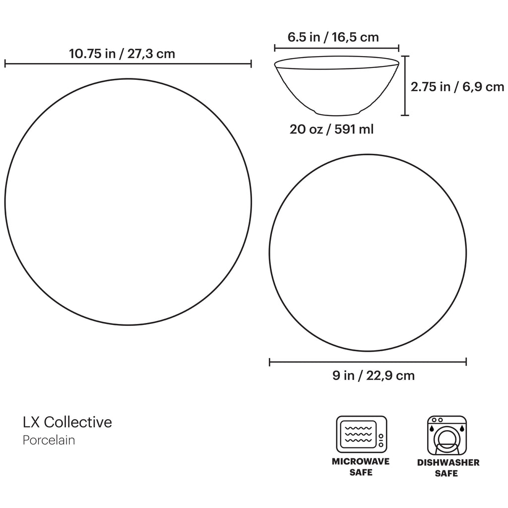 Lenox LX Collective White 12-Piece Dinnerware Set, porcelain (view 7)